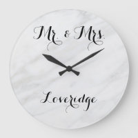 Personalisierter Herr und Frau White Gray Marble