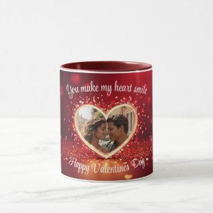 Personalisierter Herz-Fotorahmen Tasse
