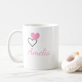 Personalisierter Herz Namensbecher – Zweifarbig ge Kaffeetasse