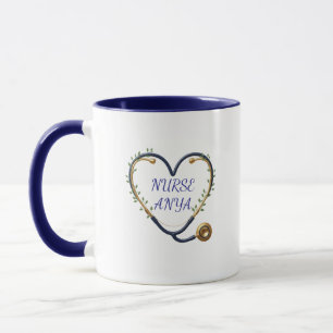 Personalisierter Herz-Stethoskop-Becher Tasse