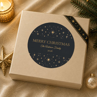 Personalisierter Himmelischer Weihnachts-Rundstick Runder Aufkleber