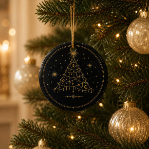 Personalisierter himmlischer Weihnachtsfamilien-Sc Keramik Ornament