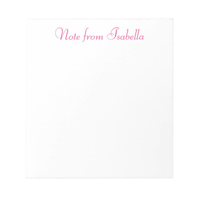 Personalisierter Hinweis von Isabella Notepad Notizblock (Vorderseite)