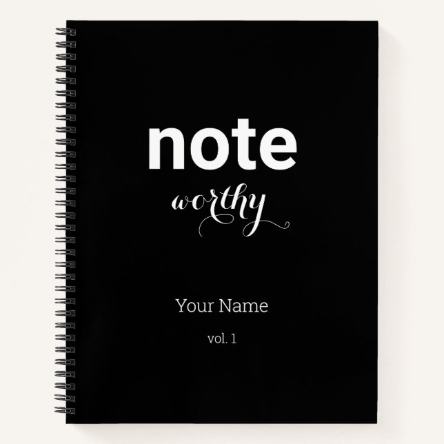 Personalisierter Hinweis Worthy Spiral Notebook Notizbuch (Vorderseite)
