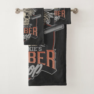 Personalisierter Hipster aus Friseursalon Skull un Badhandtuch Set