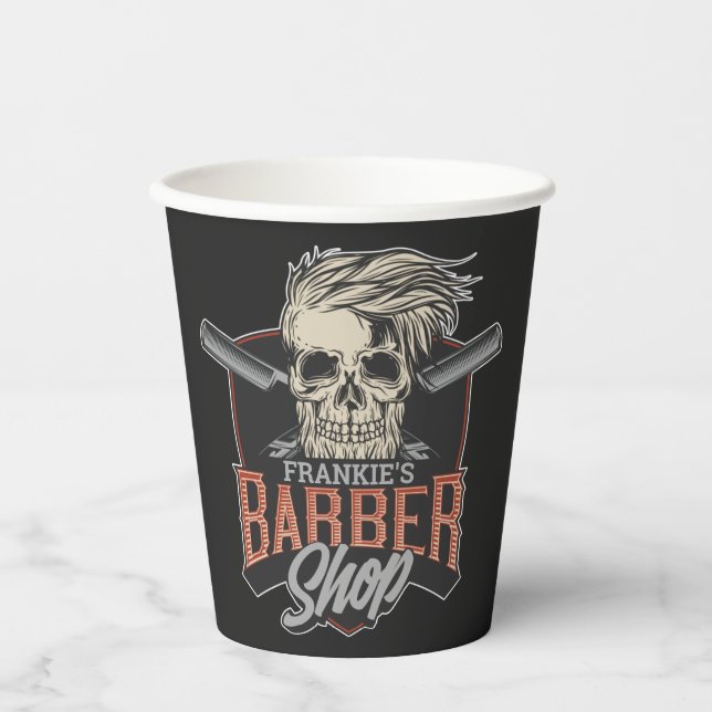 Personalisierter Hipster aus Friseursalon Skull un Pappbecher (Vorderseite)