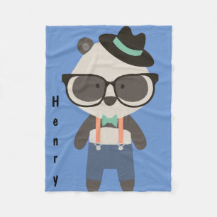 Personalisierter Hipster Cool Panda Bear Baby Fleecedecke