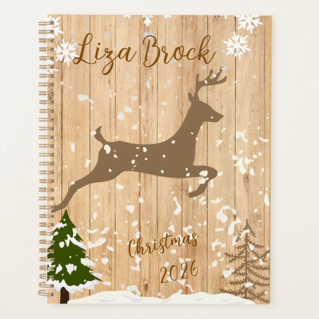 Personalisierter Hirsch Weihnachtsbaumkugel Holz H Planer (Vorderseite)