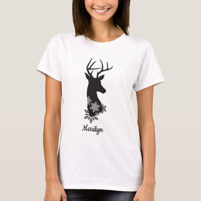 Personalisierter Hirschantler T-Shirt (Vorderseite)