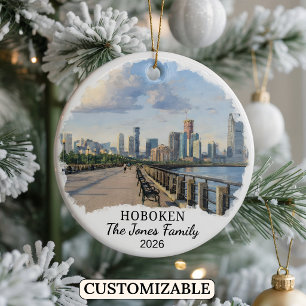 Personalisierter Hoboken-Schmuck, Maßgeschneidert Keramik Ornament