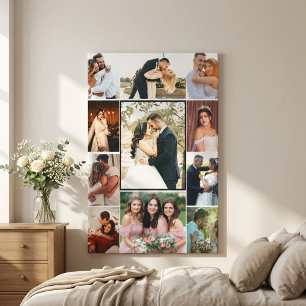 Personalisierter Hochzeitscollage-Leinwanddruck mi Leinwanddruck