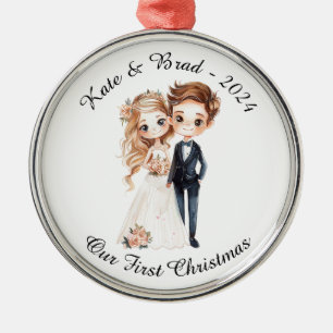 Personalisierter Hochzeitscouch, unser erstes Weih Ornament Aus Metall