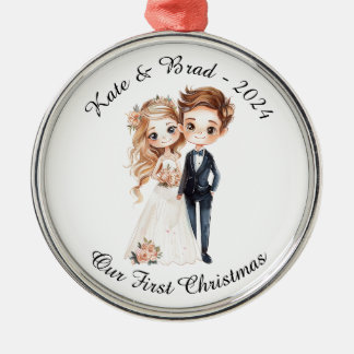 Personalisierter Hochzeitscouch, unser erstes Weih Ornament Aus Metall