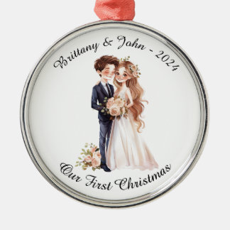 Personalisierter Hochzeitscouch, unser erstes Weih Ornament Aus Metall