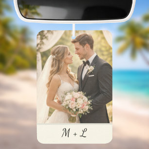 Personalisierter Hochzeitsfoto mit Initialen Autolufterfrischer
