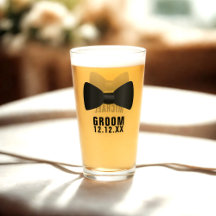 Personalisierter Hochzeitsgroom Bow Krawatte Glass