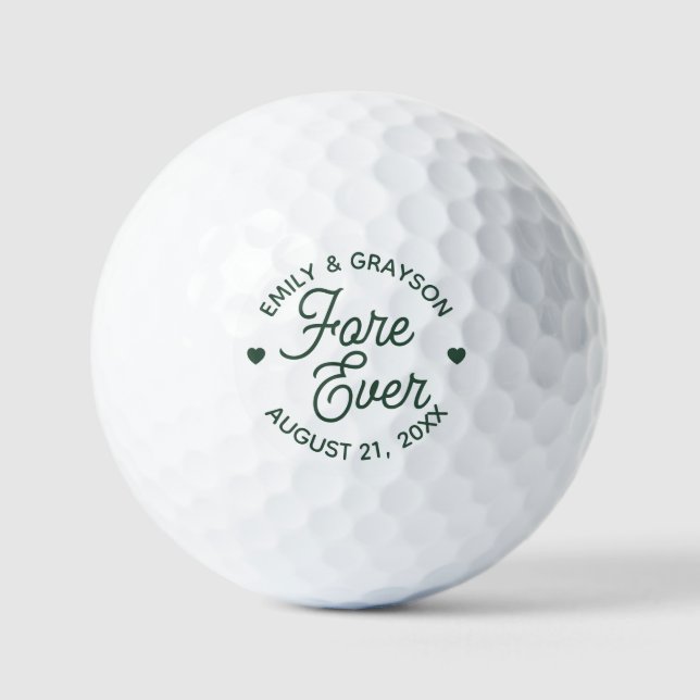 Personalisierter Hochzeitsgruß für immer Golfball (Vorderseite)