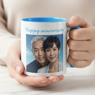 Personalisierter Hochzeitsjubiläums-Mug mit Foto Tasse