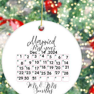Personalisierter Hochzeitskalender Datum Keramik Keramikornament