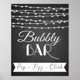 Personalisierter Hochzeitskalkpappdruck "Bubbly Ba Poster