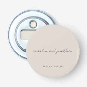 Personalisierter Hochzeitsname Elfenbein Creme Ele Flaschenöffner