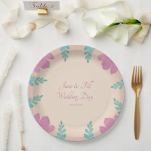 Personalisierter Hochzeitspapierteller