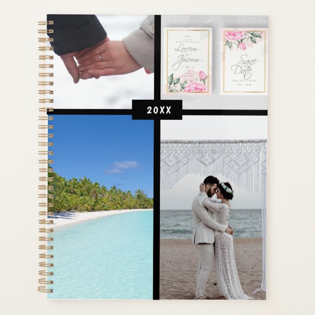 Personalisierter Hochzeitsplaner mit 4 Bildern Planer (Vorderseite)