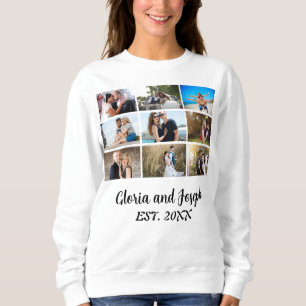 Personalisierter Hochzeitstag 9 FotoCollage Sweatshirt