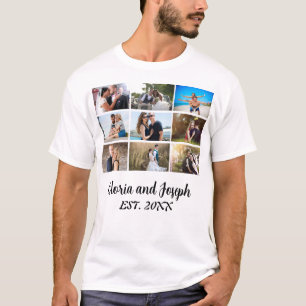 Personalisierter Hochzeitstag 9 FotoCollage T-Shirt