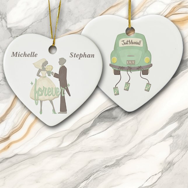 Personalisierter Hochzeitstag Keramikornament (Von Creator hochgeladen)