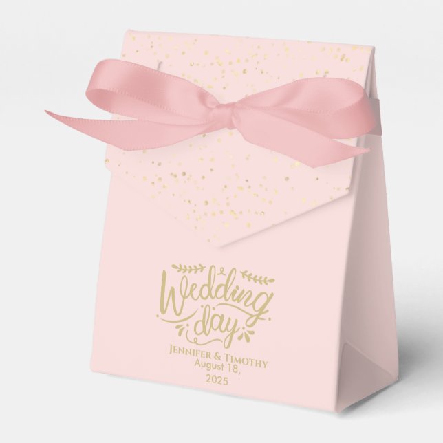 Personalisierter Hochzeitstag Rosa Gold Geschenkschachtel (Vorderseite)