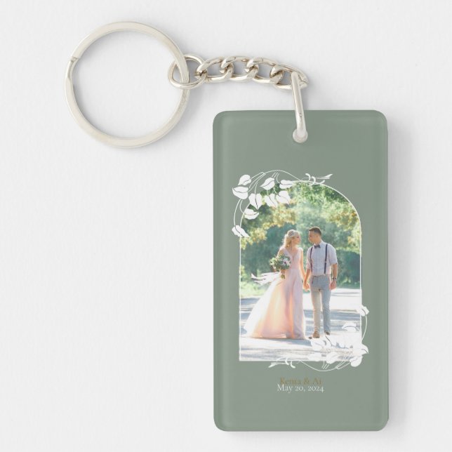 Personalisierter Hochzeitstag Schlüsselanhänger (Vorderseite)
