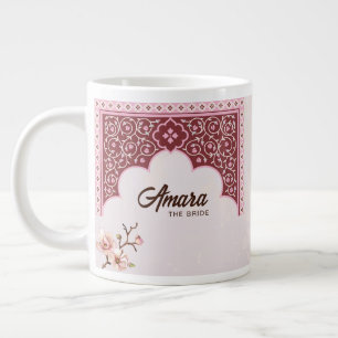 Personalisierter Hochzeitstasse – Maroon & Pinker Jumbo-Tasse