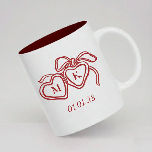 Personalisierter Hochzeitstasse Verlobungsgeschenk Zweifarbige Tasse