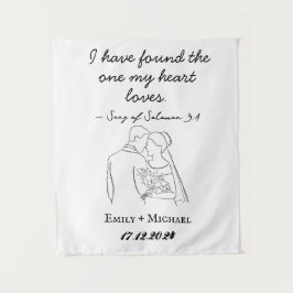 Personalisierter Hochzeitsteppich Wandteppich