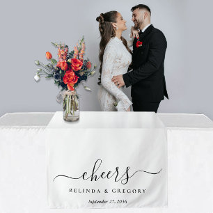 Personalisierter Hochzeitstischläufer Herr & Frau Wandteppich