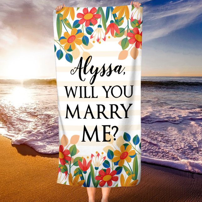 Personalisierter Hochzeitvorschlag Strandtuch (Personalized Wedding Proposal Beach Towel)