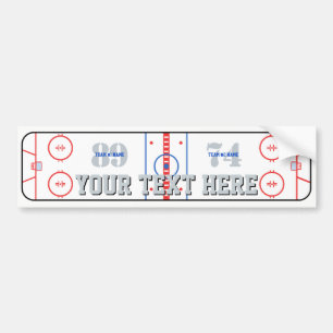 Personalisierter Hockey-Eisbahnen-Diagramm-Entwurf Autoaufkleber