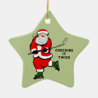 personalisierter Hockeyspieler Keramik Ornament