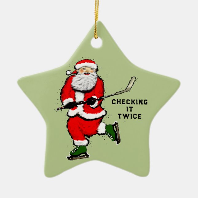 personalisierter Hockeyspieler Keramik Ornament (Vorne)