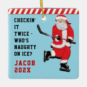 personalisierter Hockeyspieler Keramikornament