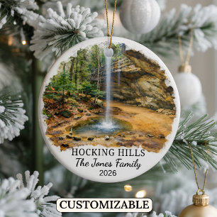 Personalisierter Hocking Hills State Park, Benutze Keramik Ornament