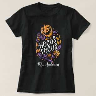 Personalisierter 'Hocus Focus' Lehrer Halloween T-Shirt