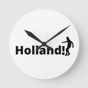Personalisierter Holland Fußball Athletik Stil Runde Wanduhr