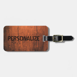 Personalisierter Holz-Look Gepäckanhänger
