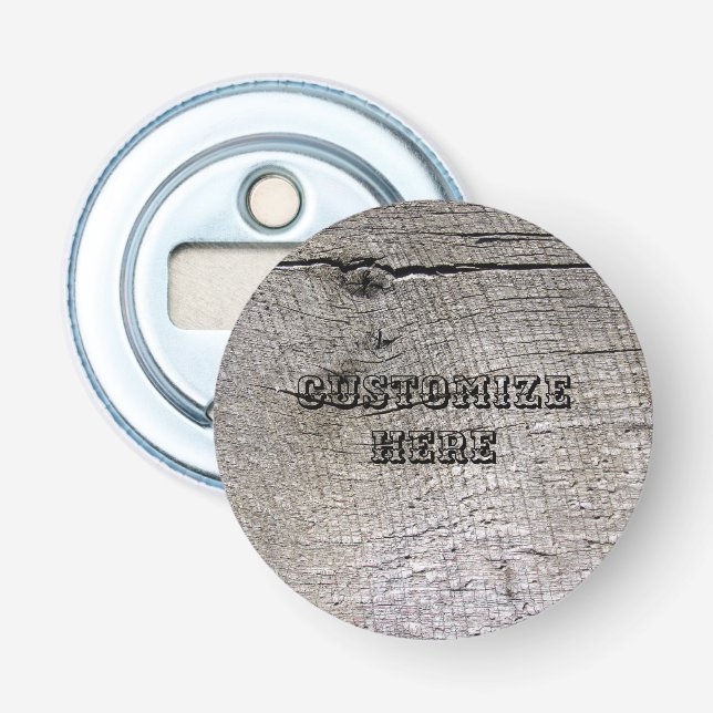 Personalisierter hölzerner flaschenöffner (Vorderseite)