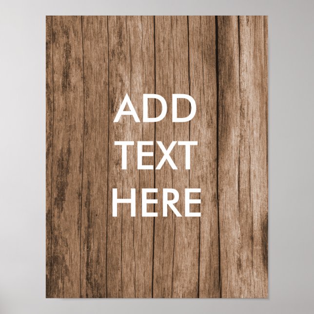 Personalisierter Holzhintergrund Poster (Vorne)