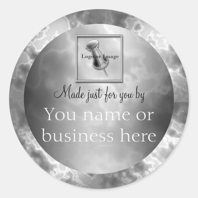 Personalisierter Holzkohlemarmor Runder Aufkleber (Vorderseite)