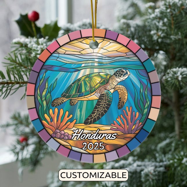 Personalisierter Honduras-Ornament, Meeresschildkr Keramik Ornament (Von Creator hochgeladen)
