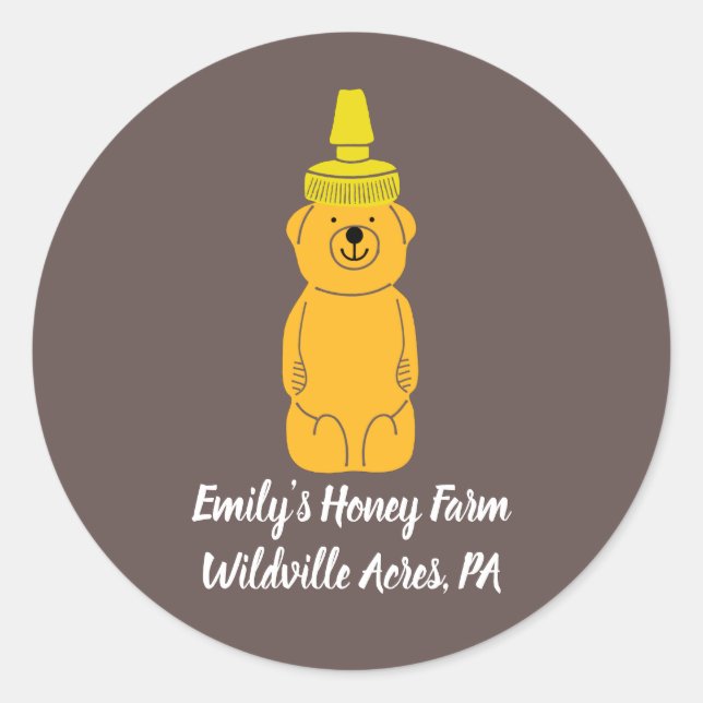 Personalisierter Honey Bear Bottle Imeppers Apires Runder Aufkleber (Vorderseite)